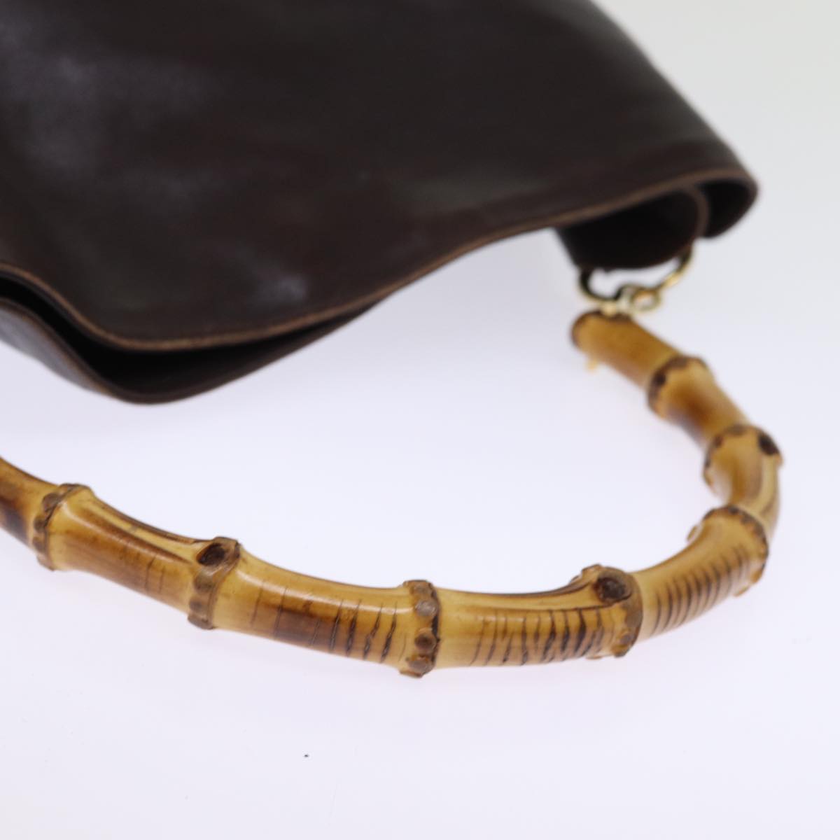 GUCCI Hand Bag Leather Brown bs14618