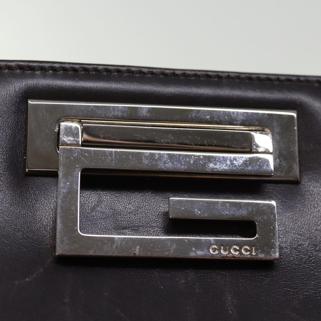 GUCCI Shoulder Bag Leather Brown 001 3038 bs14657