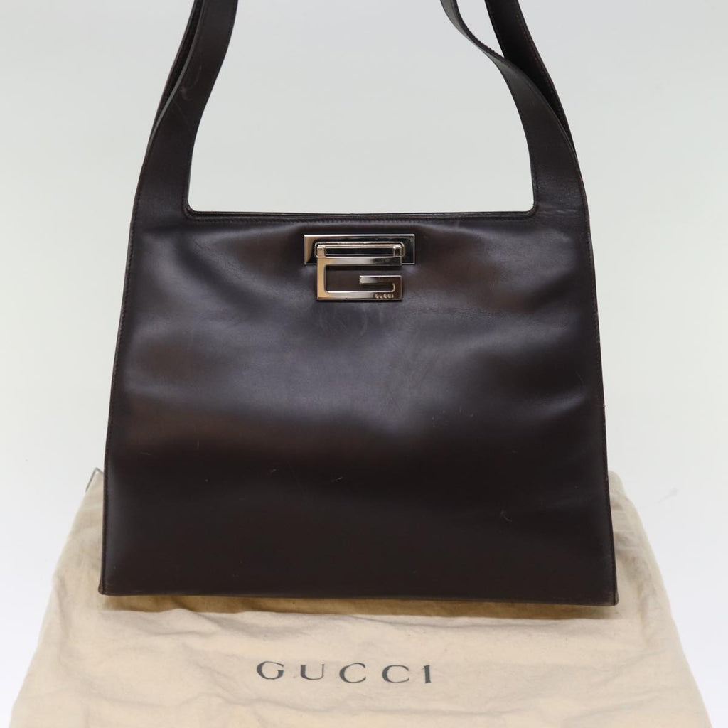 GUCCI Shoulder Bag Leather Brown 001 3038 bs14657