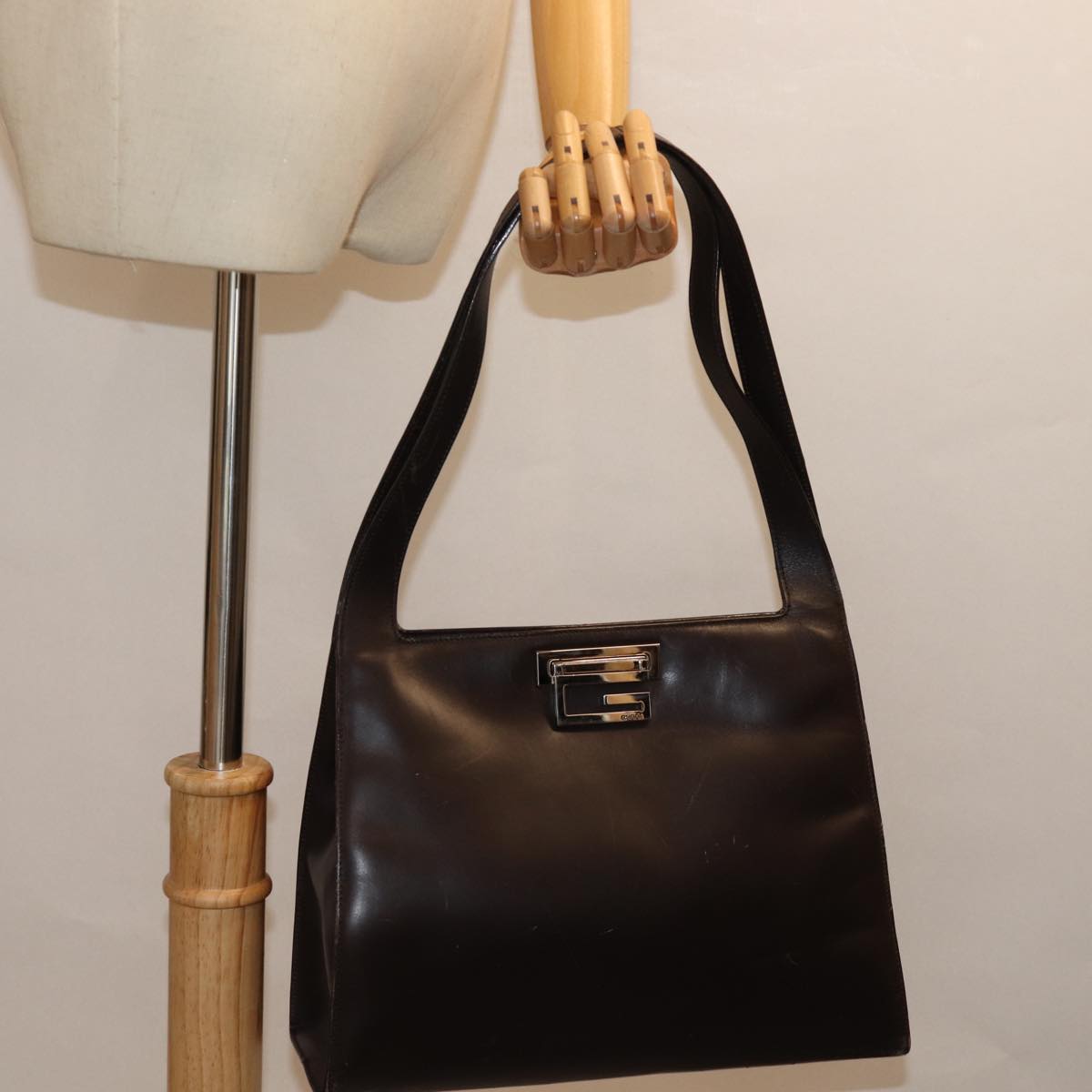 GUCCI Shoulder Bag Leather Brown 001 3038 bs14657