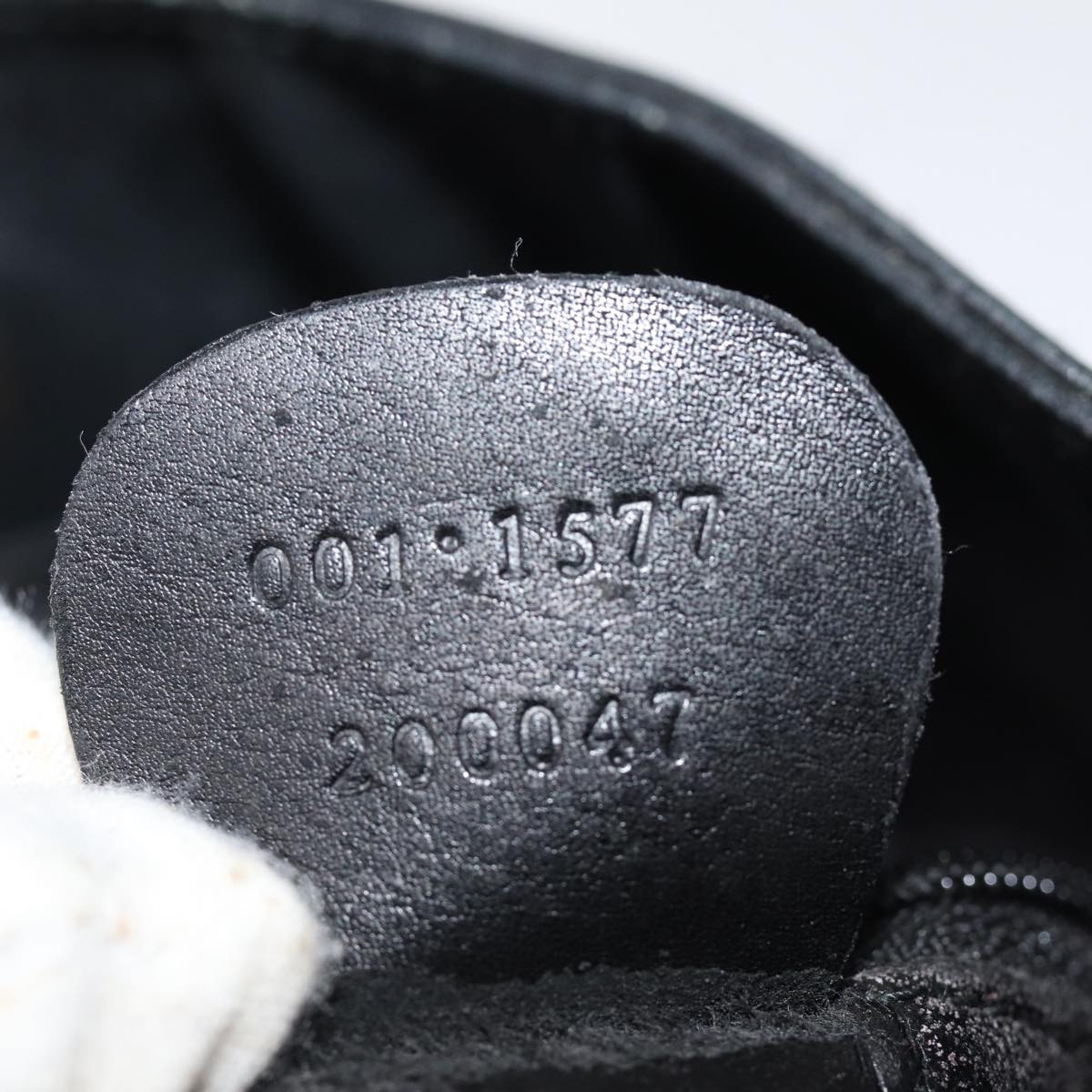 GUCCI Bamboo Hand Bag Leather 2way Black 001 1577 bs14679