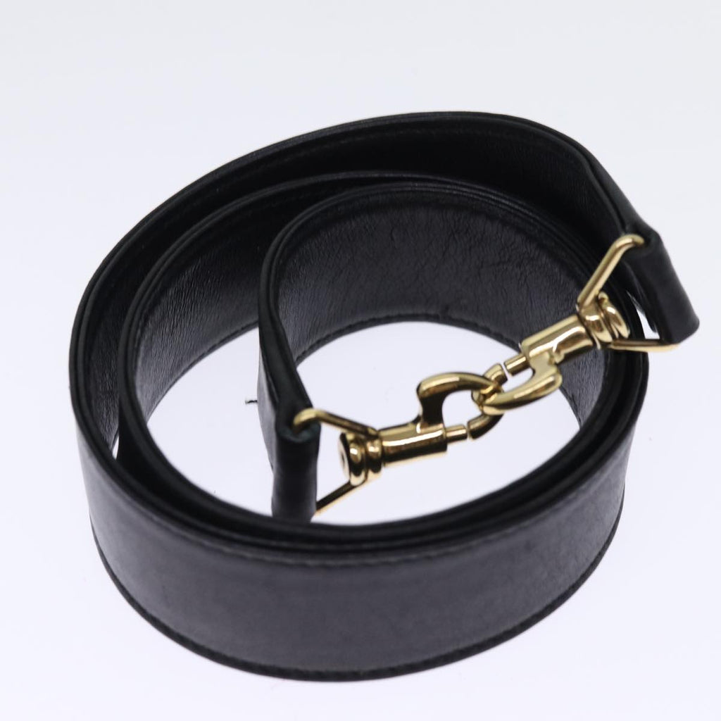 GUCCI Bamboo Hand Bag Leather 2way Black 001 1577 bs14679