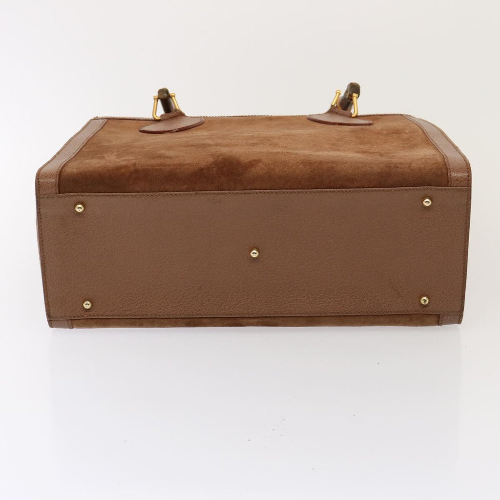 GUCCI Bamboo Hand Bag Suede Brown 002 1186 0260 bs14724