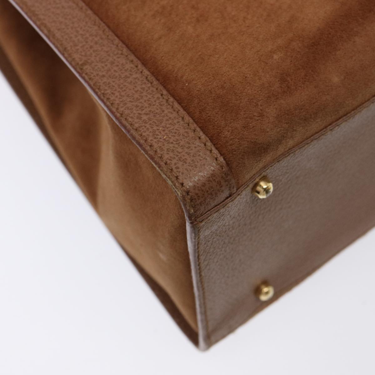 GUCCI Bamboo Hand Bag Suede Brown 002 1186 0260 bs14724