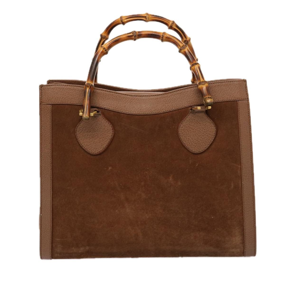 GUCCI Bamboo Hand Bag Suede Brown 002 1186 0260 bs14724