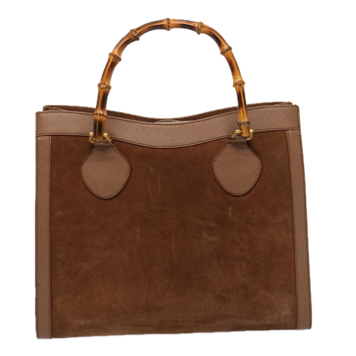 GUCCI Bamboo Hand Bag Suede Brown 002 1186 0260 bs14724