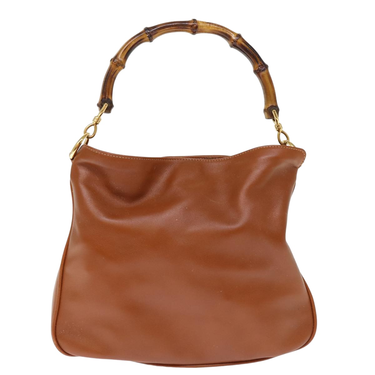 GUCCI Bamboo Hand Bag Leather Brown 001 1014 1638 bs14725