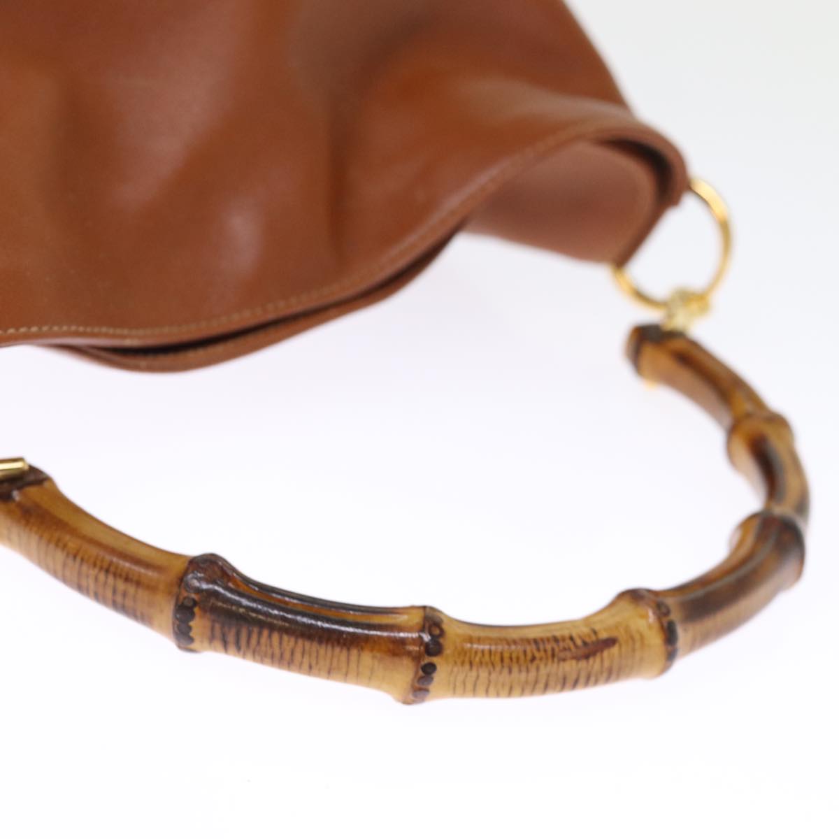 GUCCI Bamboo Hand Bag Leather Brown 001 1014 1638 bs14725