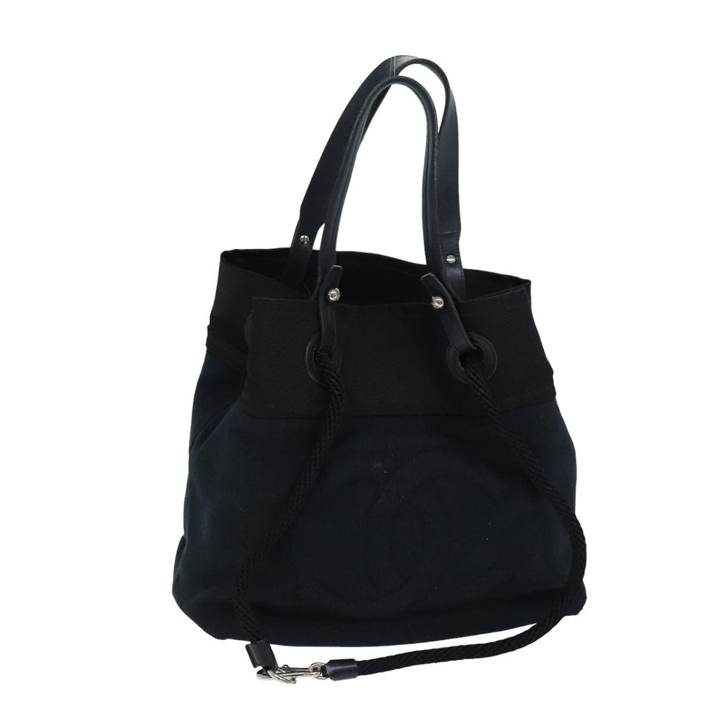 CHANEL Tote Bag Canvas Black CC bs14726