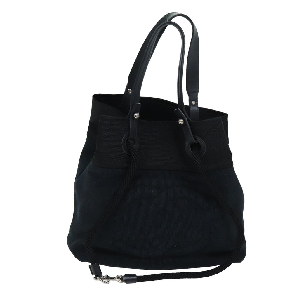 CHANEL Tote Bag Canvas Black CC bs14726