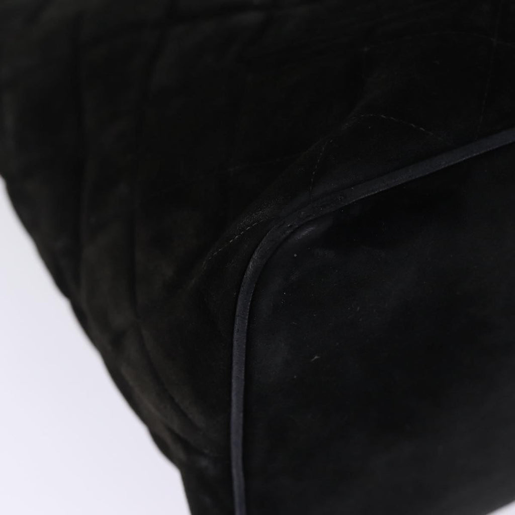 CHANEL Matelasse Tote Bag Suede Standard Black CC bs14754