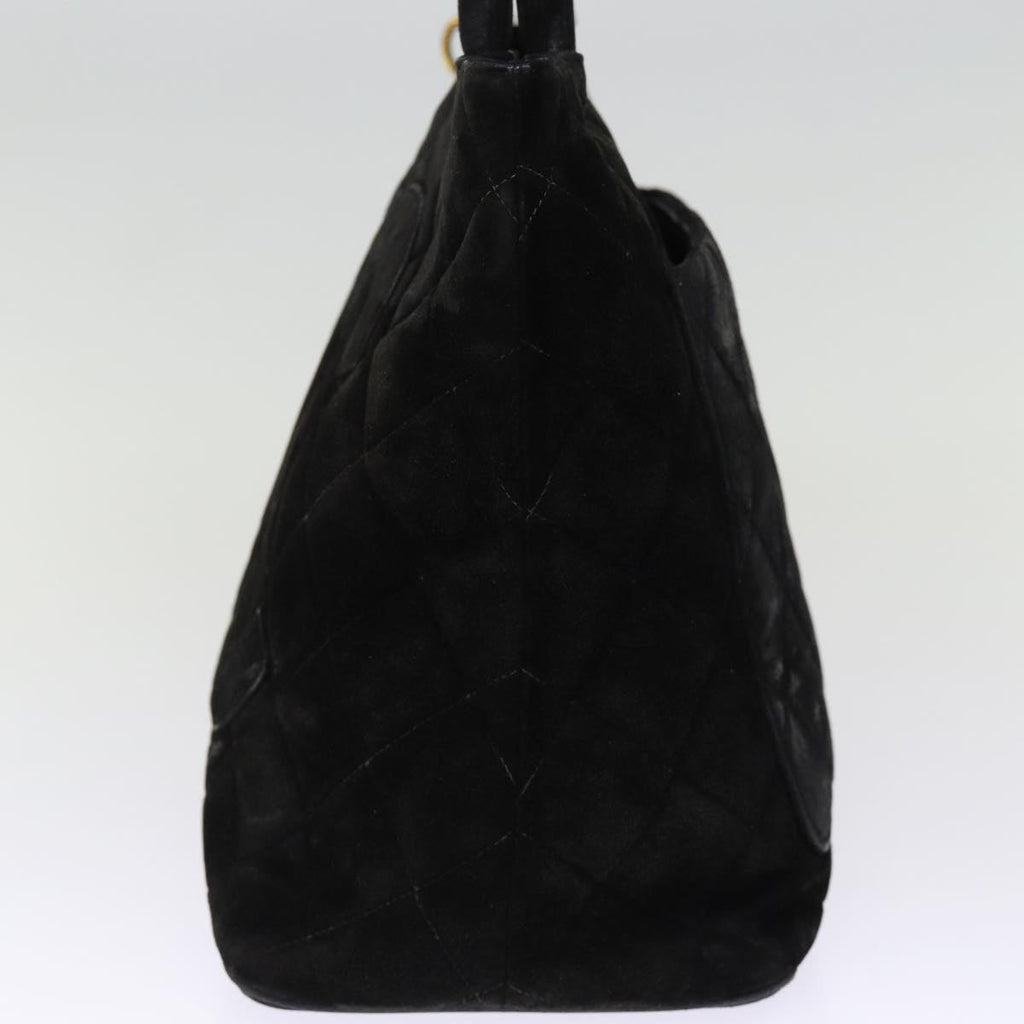 CHANEL Matelasse Tote Bag Suede Standard Black CC bs14754