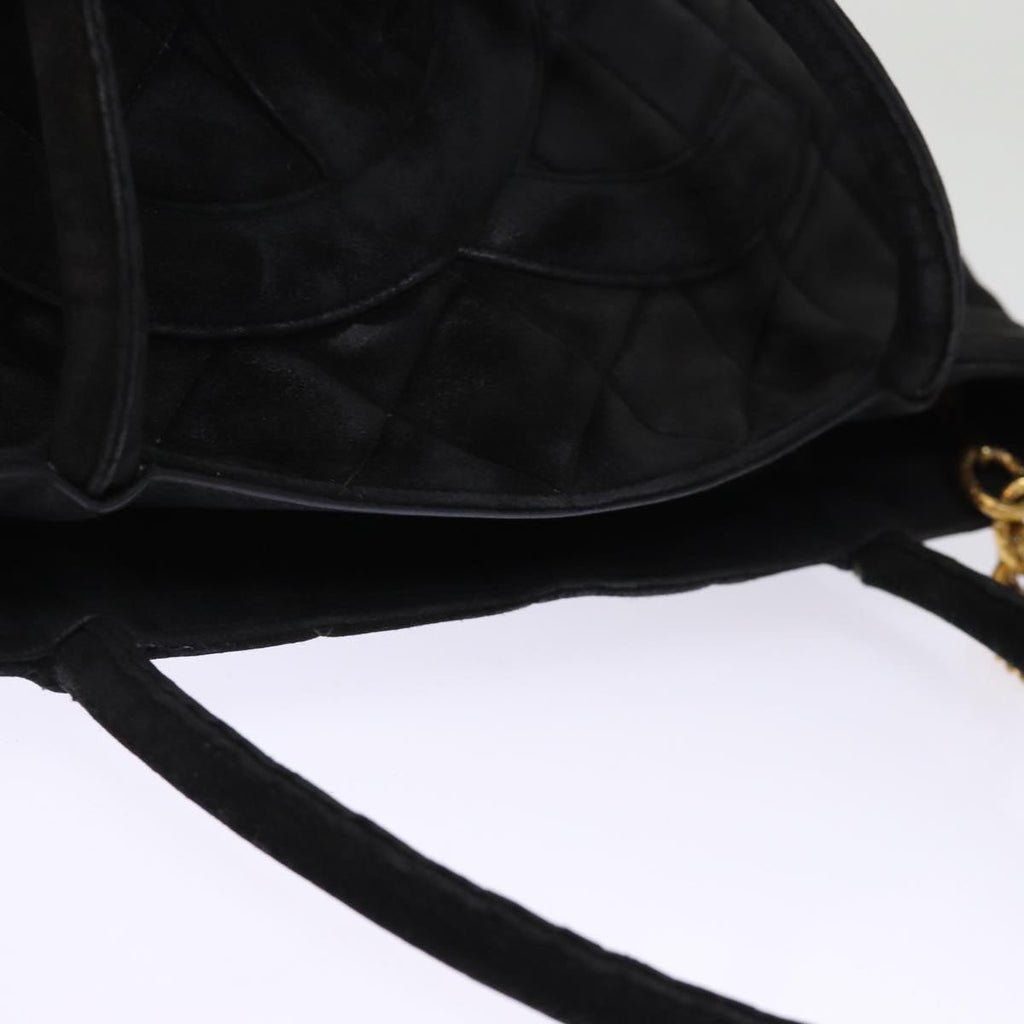 CHANEL Matelasse Tote Bag Suede Standard Black CC bs14754