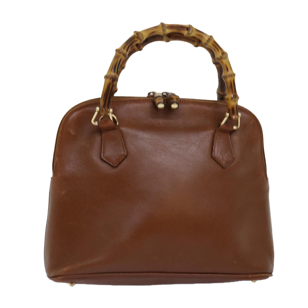 GUCCI Bamboo Hand Bag Leather Brown 000 1046 0290 bs14807