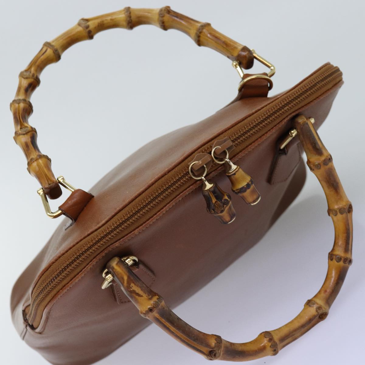 GUCCI Bamboo Hand Bag Leather Brown 000 1046 0290 bs14807