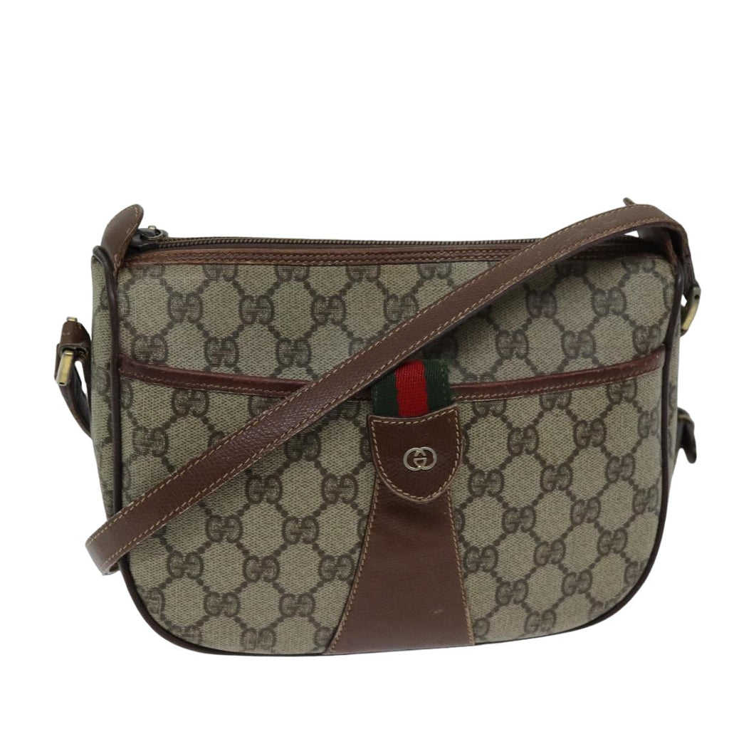GUCCI GG Supreme Web Sherry Line Shoulder Bag Beige 001 754 6177 bs14808