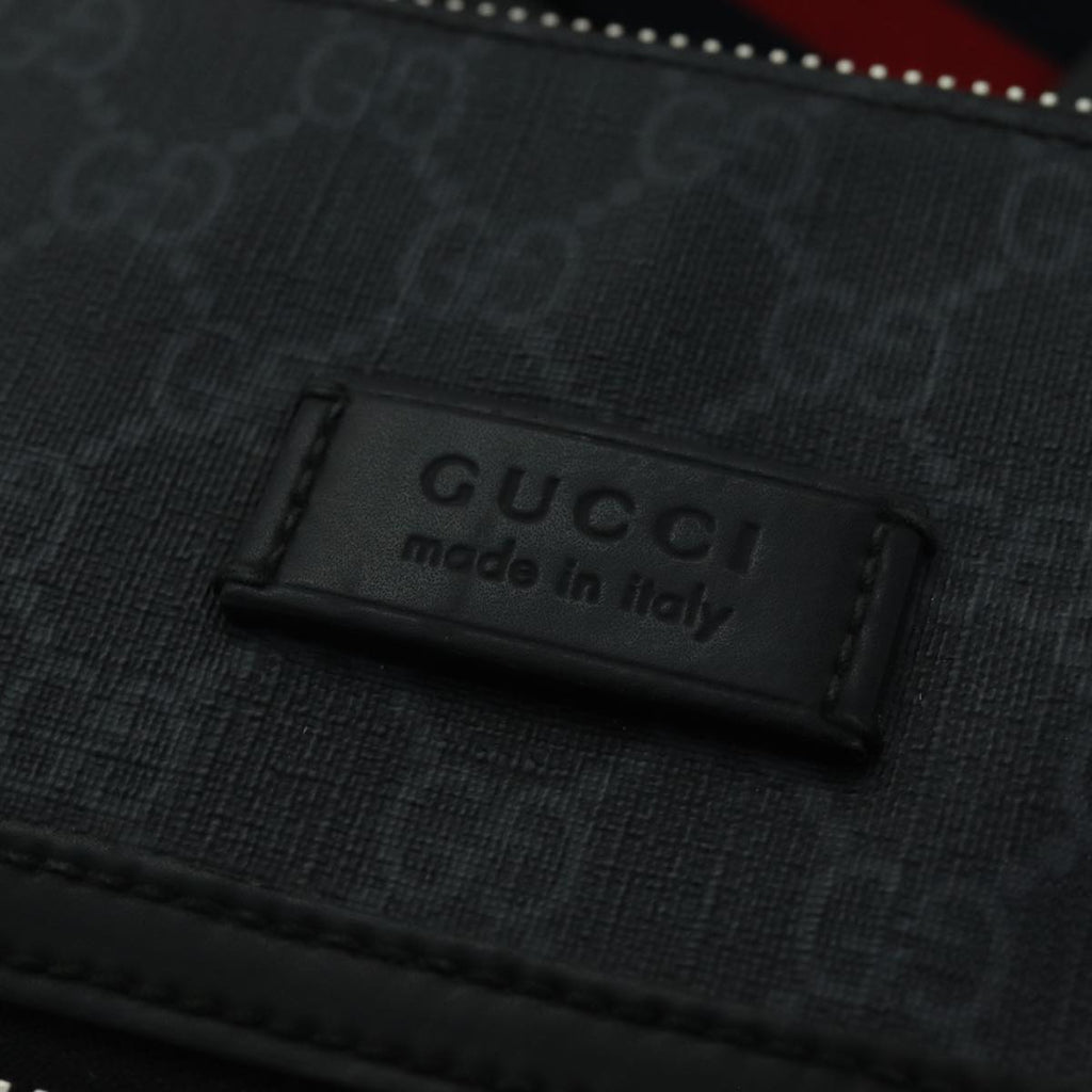 GUCCI Sherry Line Courier GG Supreme Shoulder Bag PVC Black 474137 bs14833