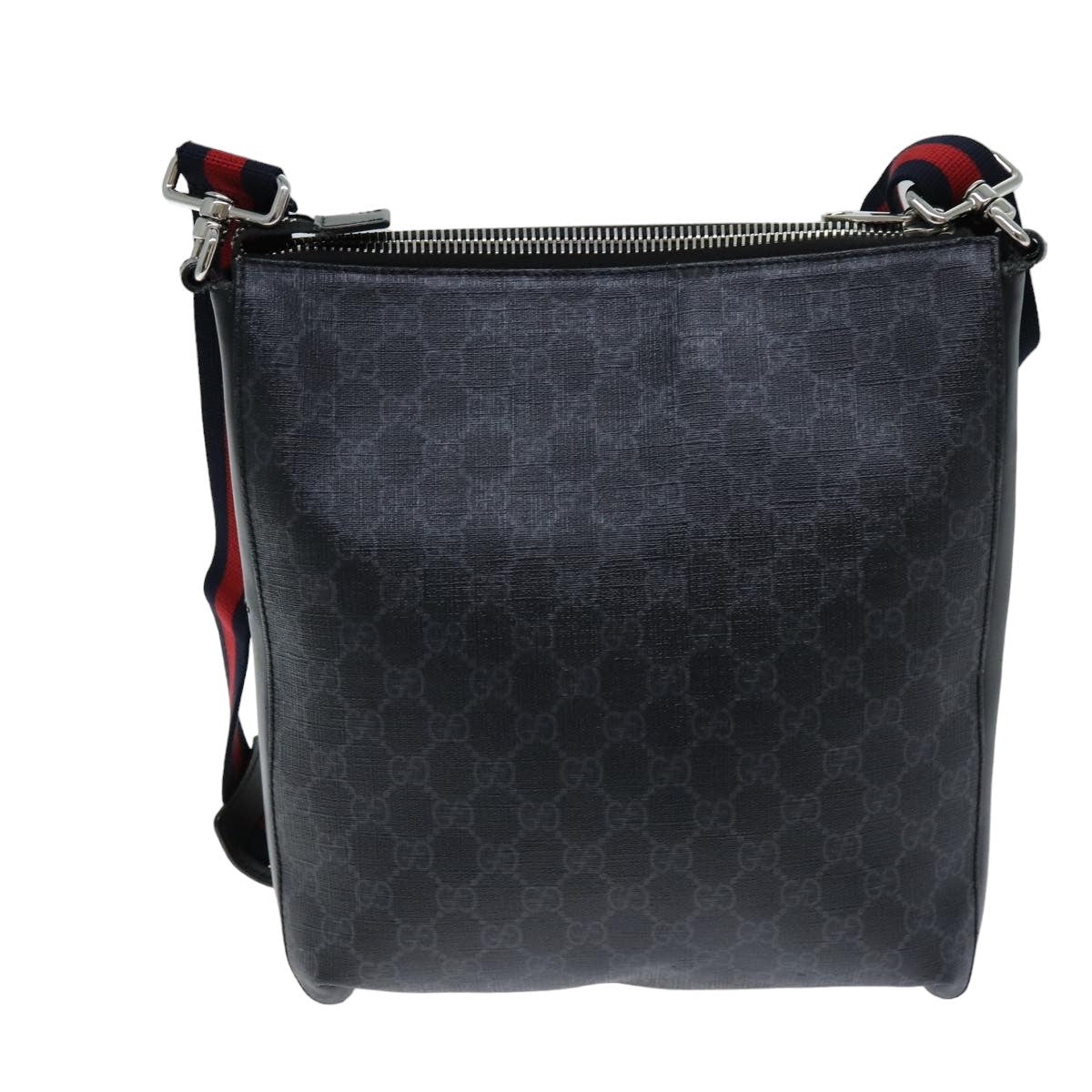 GUCCI Sherry Line Courier GG Supreme Shoulder Bag PVC Black 474137 bs14833