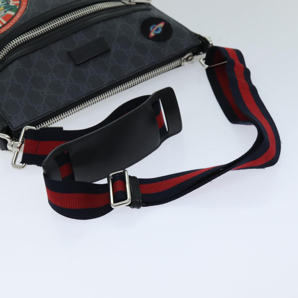 GUCCI Sherry Line Courier GG Supreme Shoulder Bag PVC Black 474137 bs14833