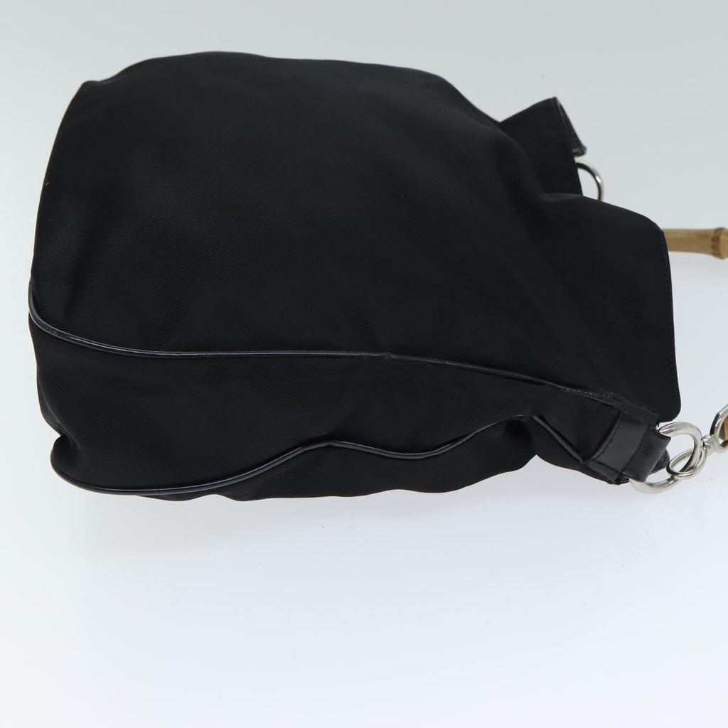 GUCCI Bamboo Hand Bag Nylon Black 001 2113 1577 bs14834