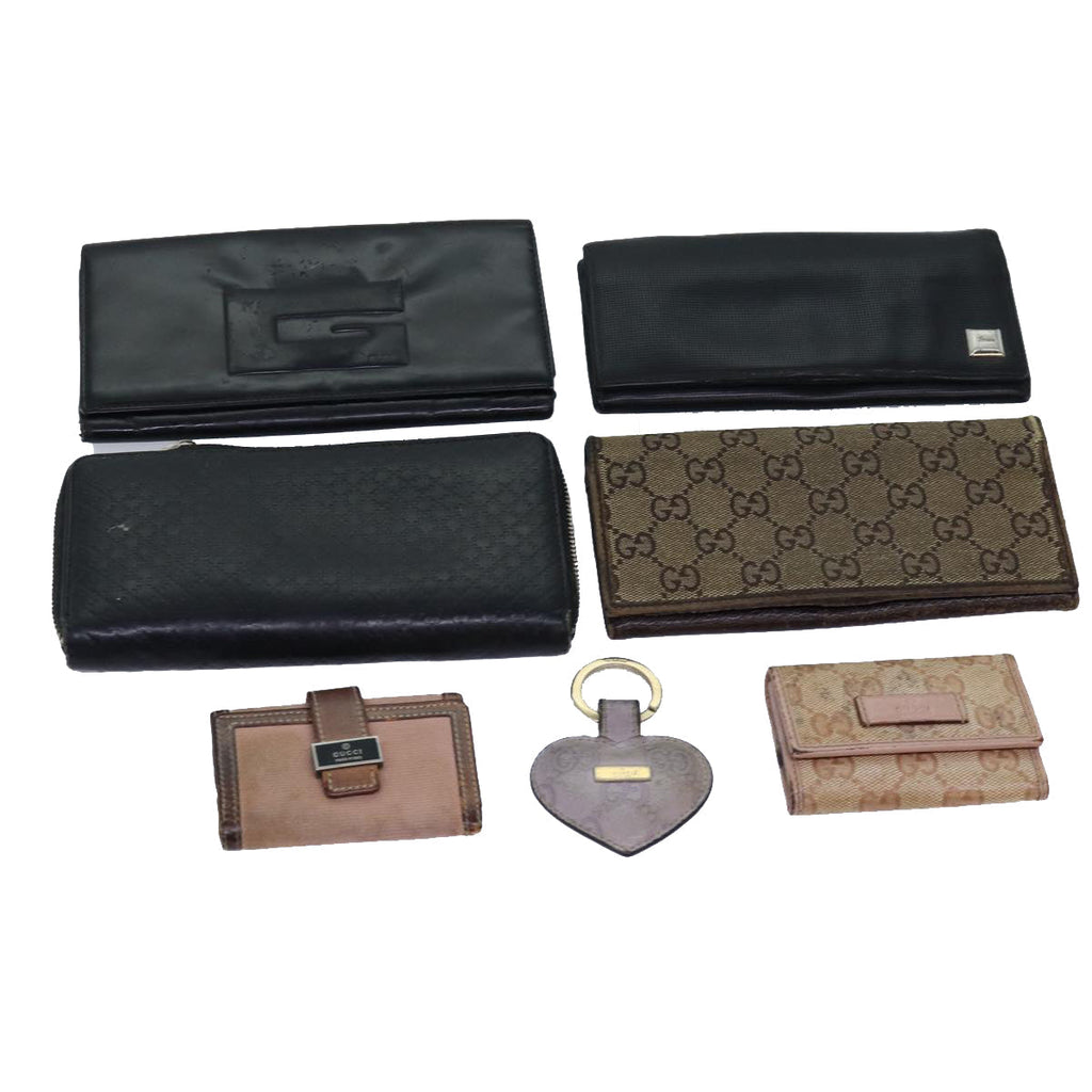 GUCCI GG Canvas Key Case Wallet 5Set Beige Black bs14871