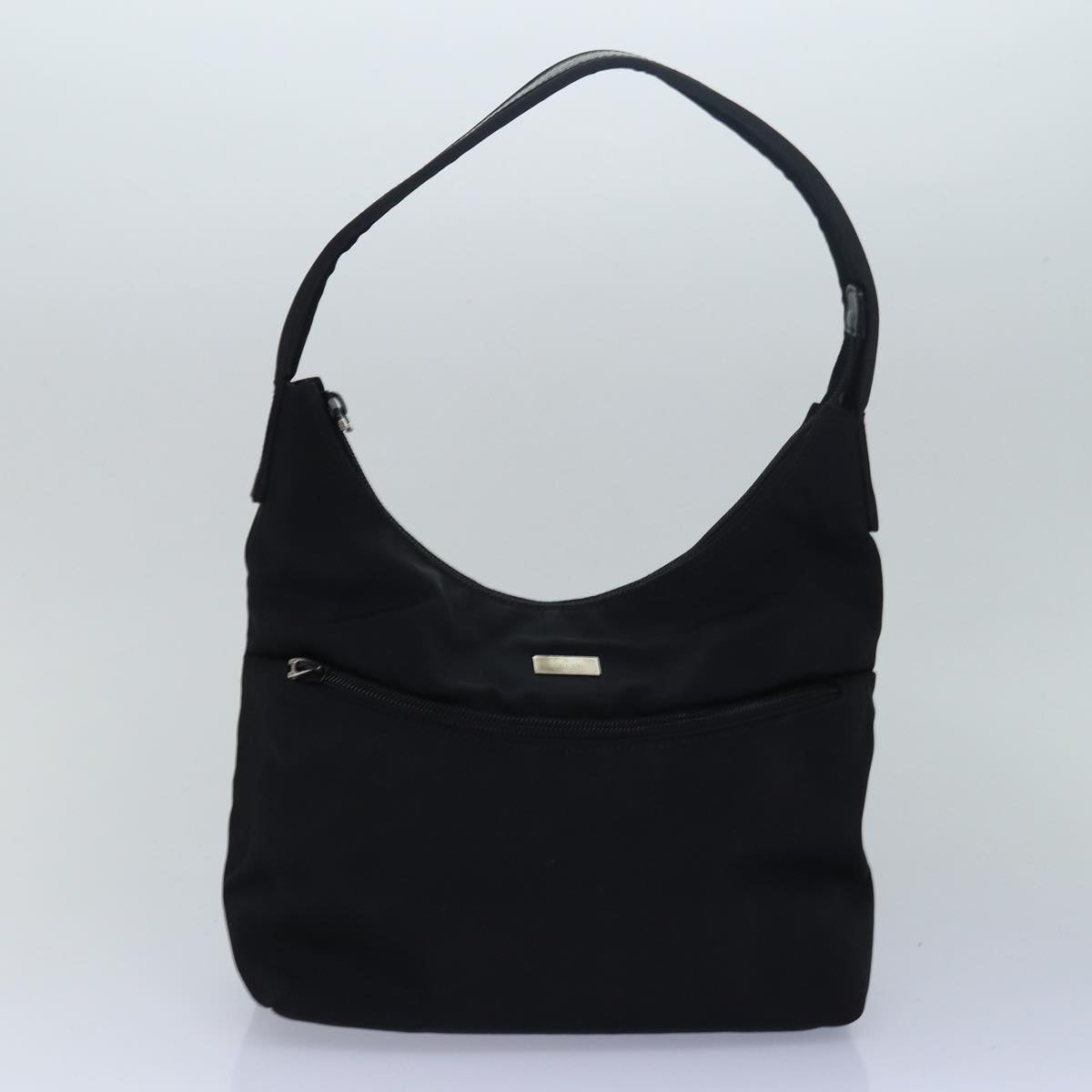 GUCCI Bamboo Shoulder Bag Nylon Leather 3Set Black White bs14881
