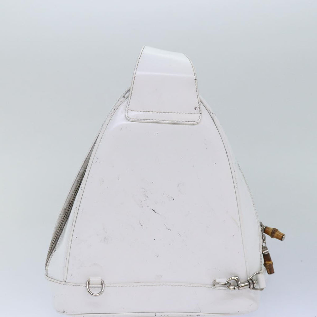 GUCCI Bamboo Shoulder Bag Nylon Leather 3Set Black White bs14881