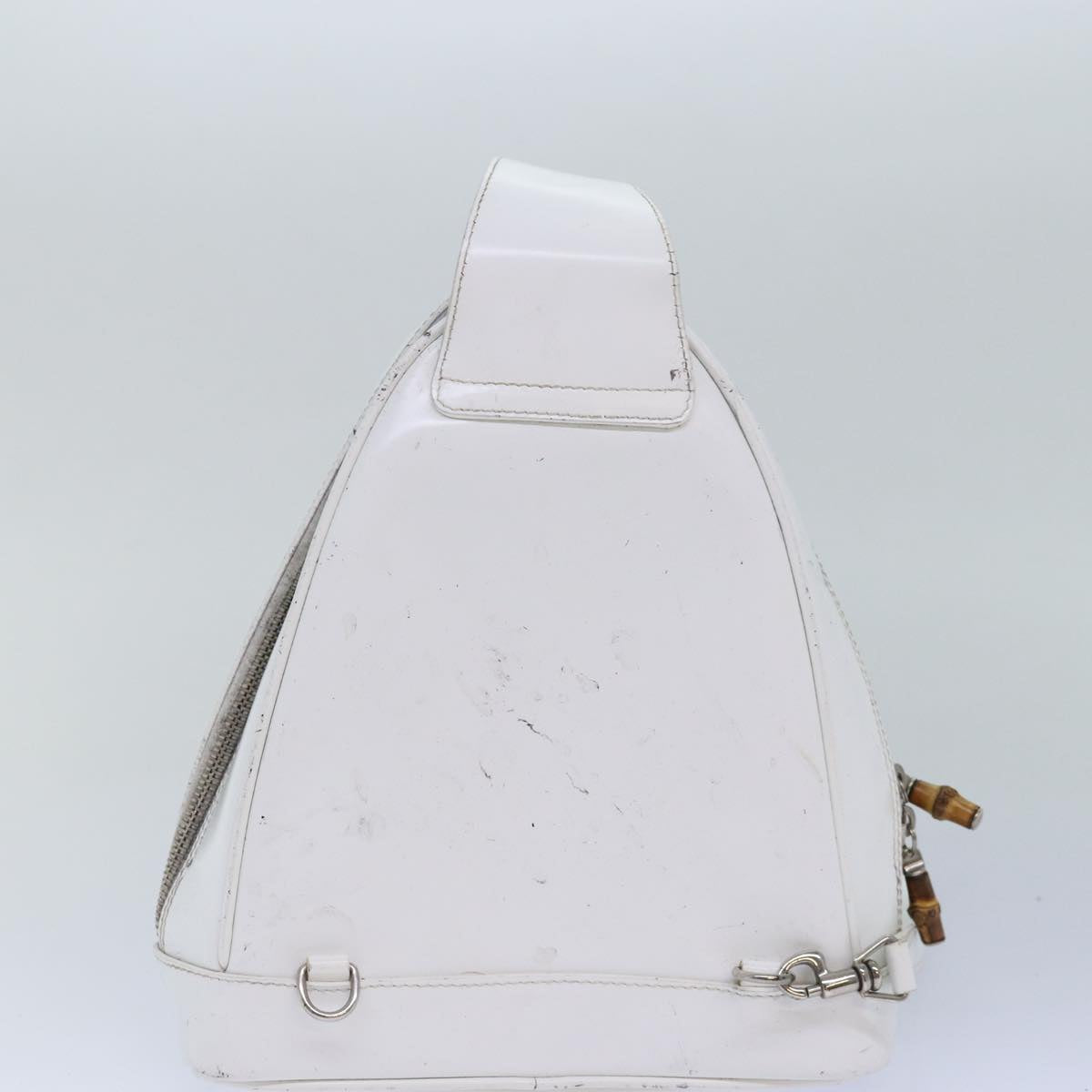 GUCCI Bamboo Shoulder Bag Nylon Leather 3Set Black White bs14881