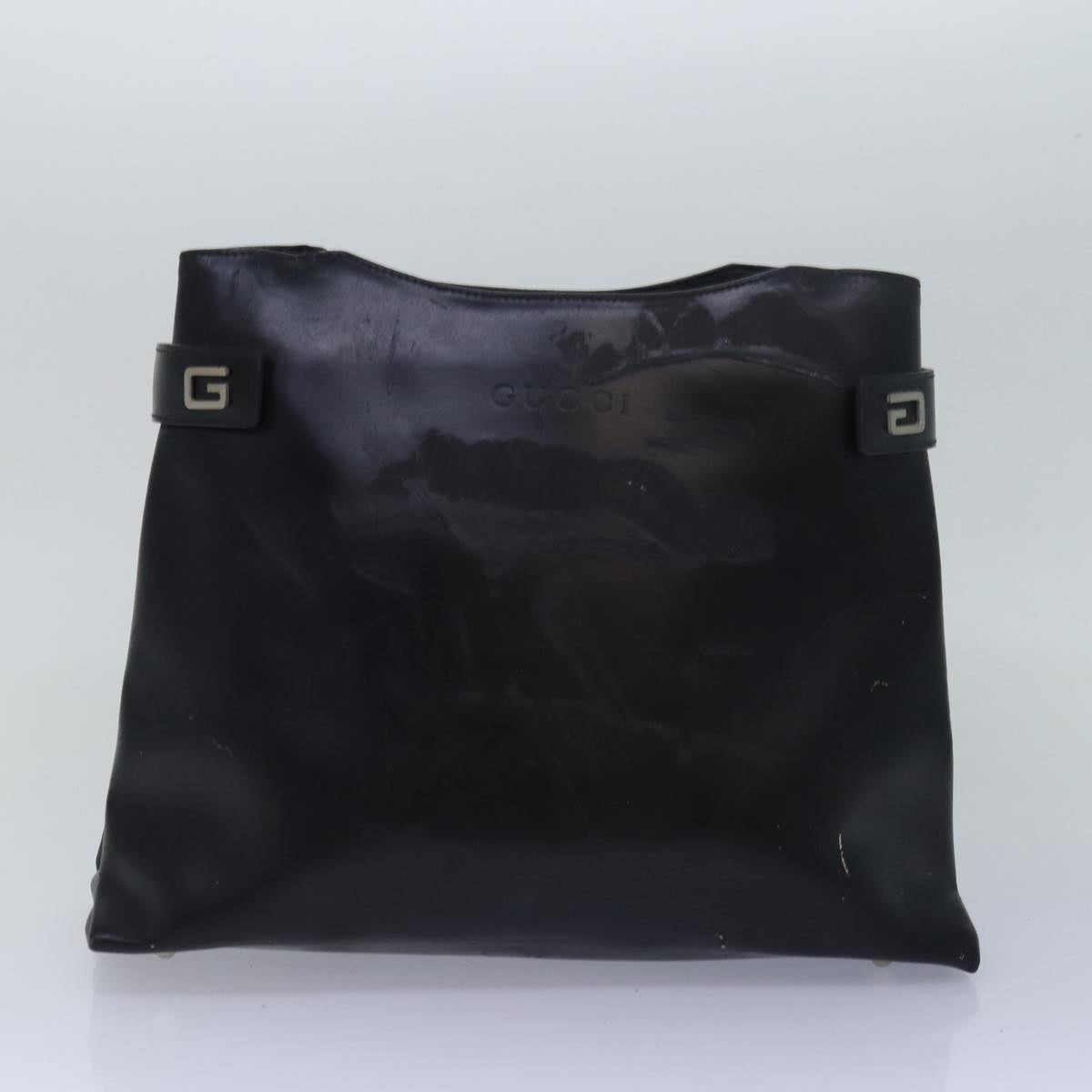 GUCCI Bamboo Shoulder Bag Nylon Leather 3Set Black White bs14881