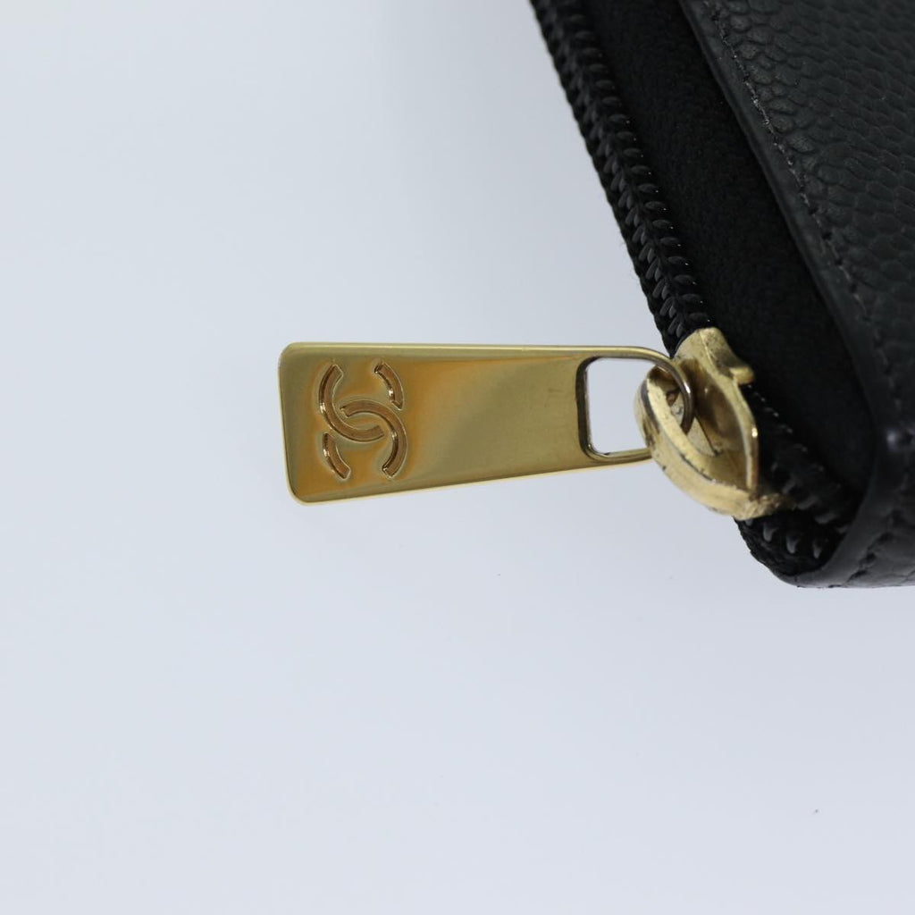 CHANEL COCO Mark Wallet Caviar Skin Black CC bs14885
