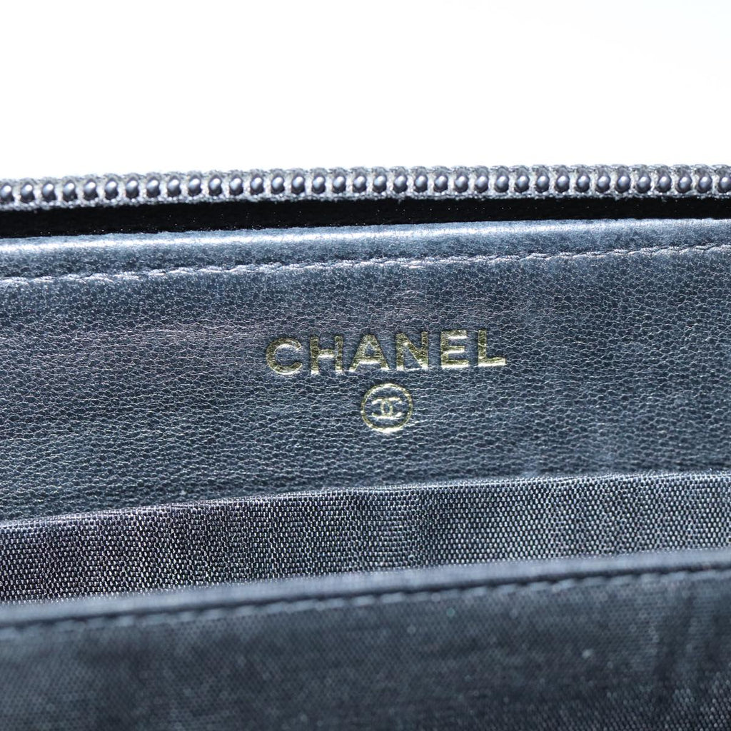 CHANEL COCO Mark Wallet Caviar Skin Black CC bs14885
