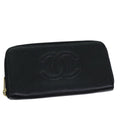 CHANEL COCO Mark Wallet Caviar Skin Black CC bs14885