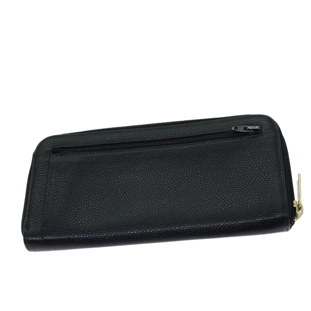 CHANEL COCO Mark Wallet Caviar Skin Black CC bs14885