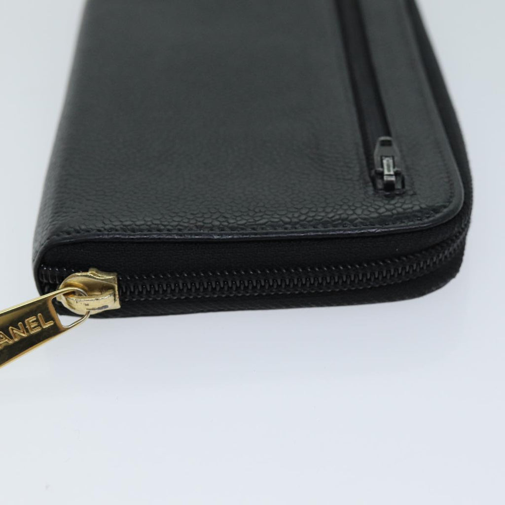 CHANEL COCO Mark Wallet Caviar Skin Black CC bs14885