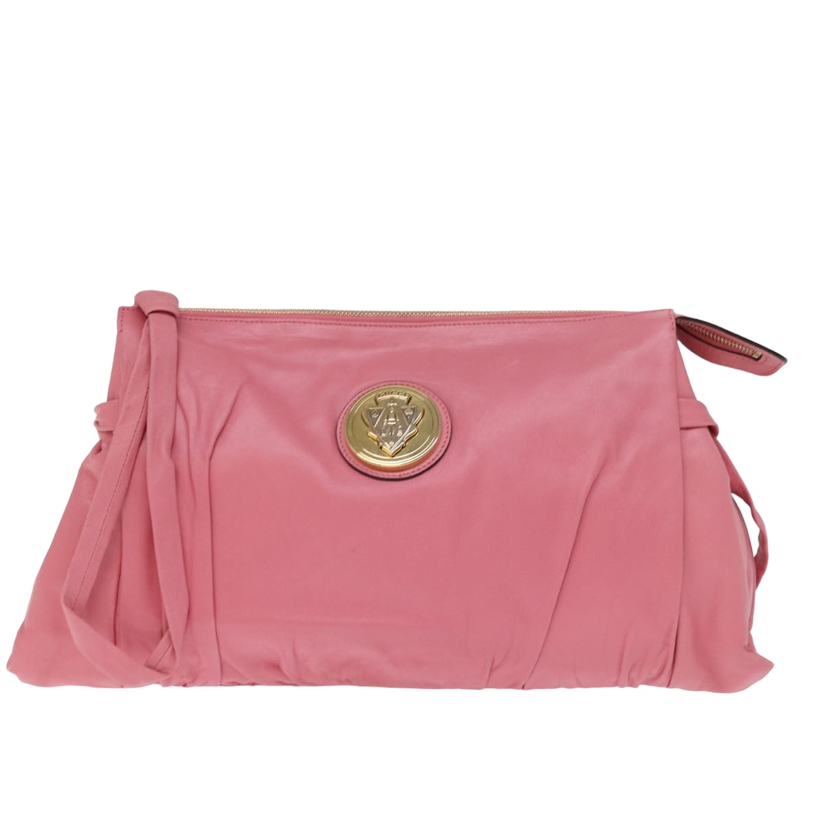 GUCCI Clutch Bag Leather Pink 197015 bs14887