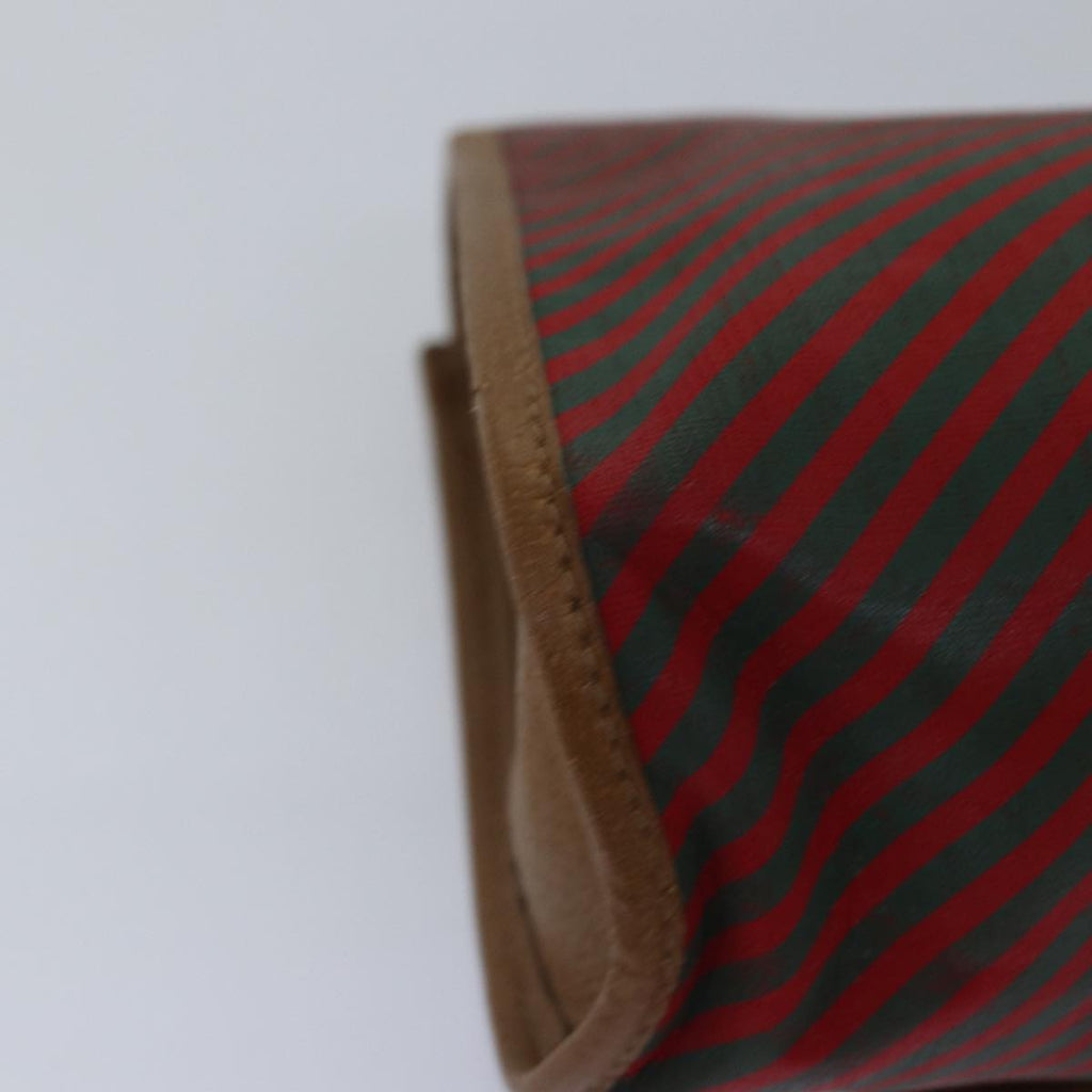 GUCCI Clutch Bag Coated Canvas Red Green 89 01 039 bs14889