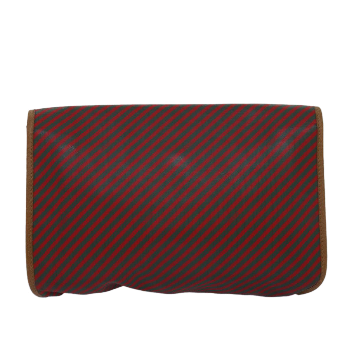 GUCCI Clutch Bag Coated Canvas Red Green 89 01 039 bs14889