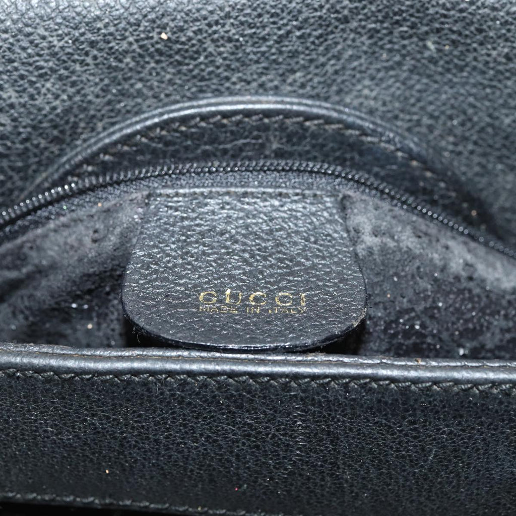 GUCCI Bamboo Hand Bag Suede Leather Black 002 1186 0259 bs14947