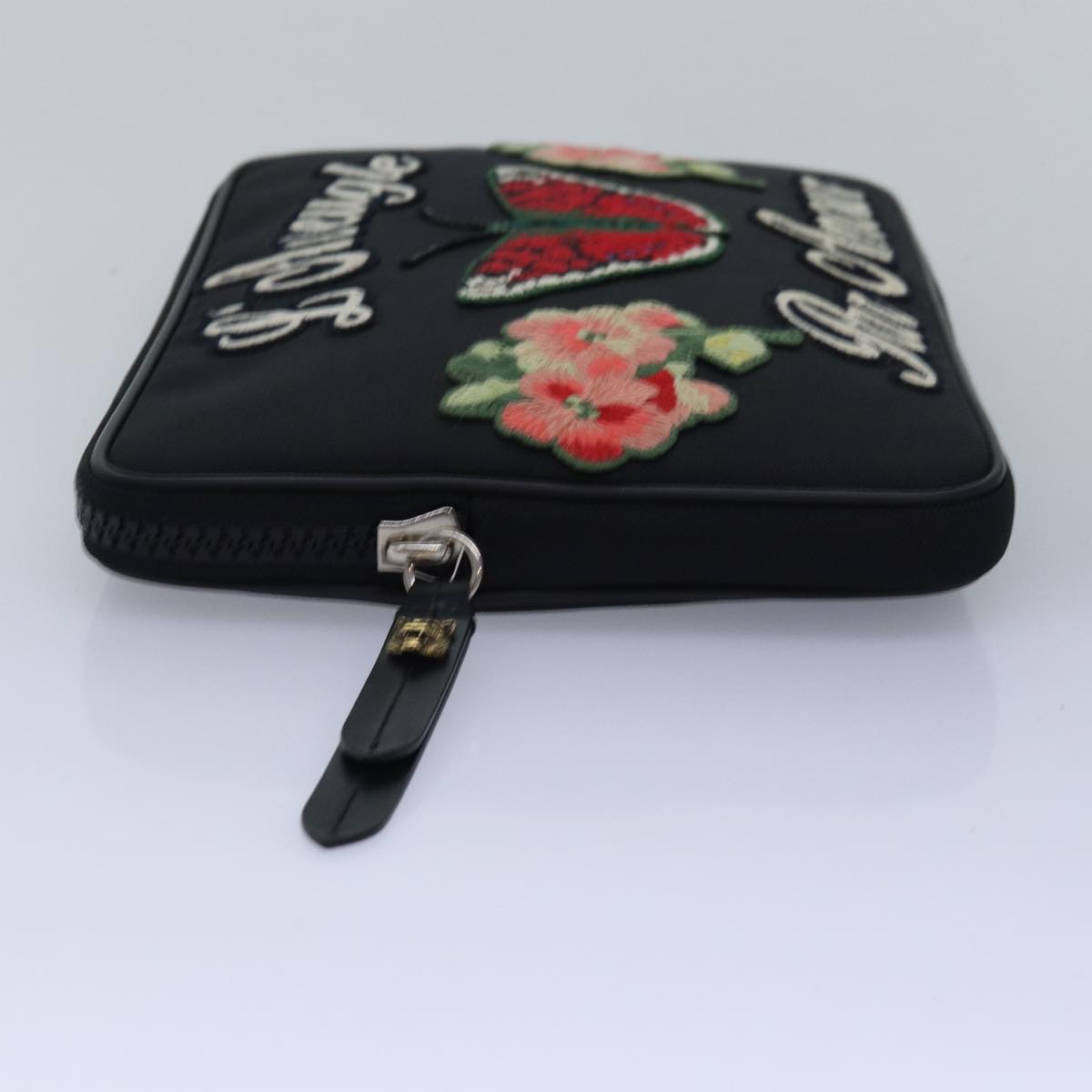 GUCCI Clutch Bag Canvas Black 473883 bs14950