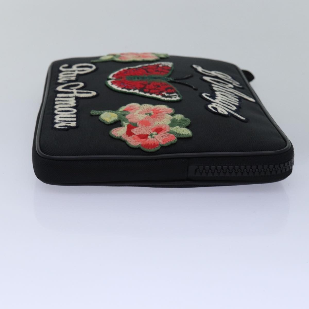 GUCCI Clutch Bag Canvas Black 473883 bs14950
