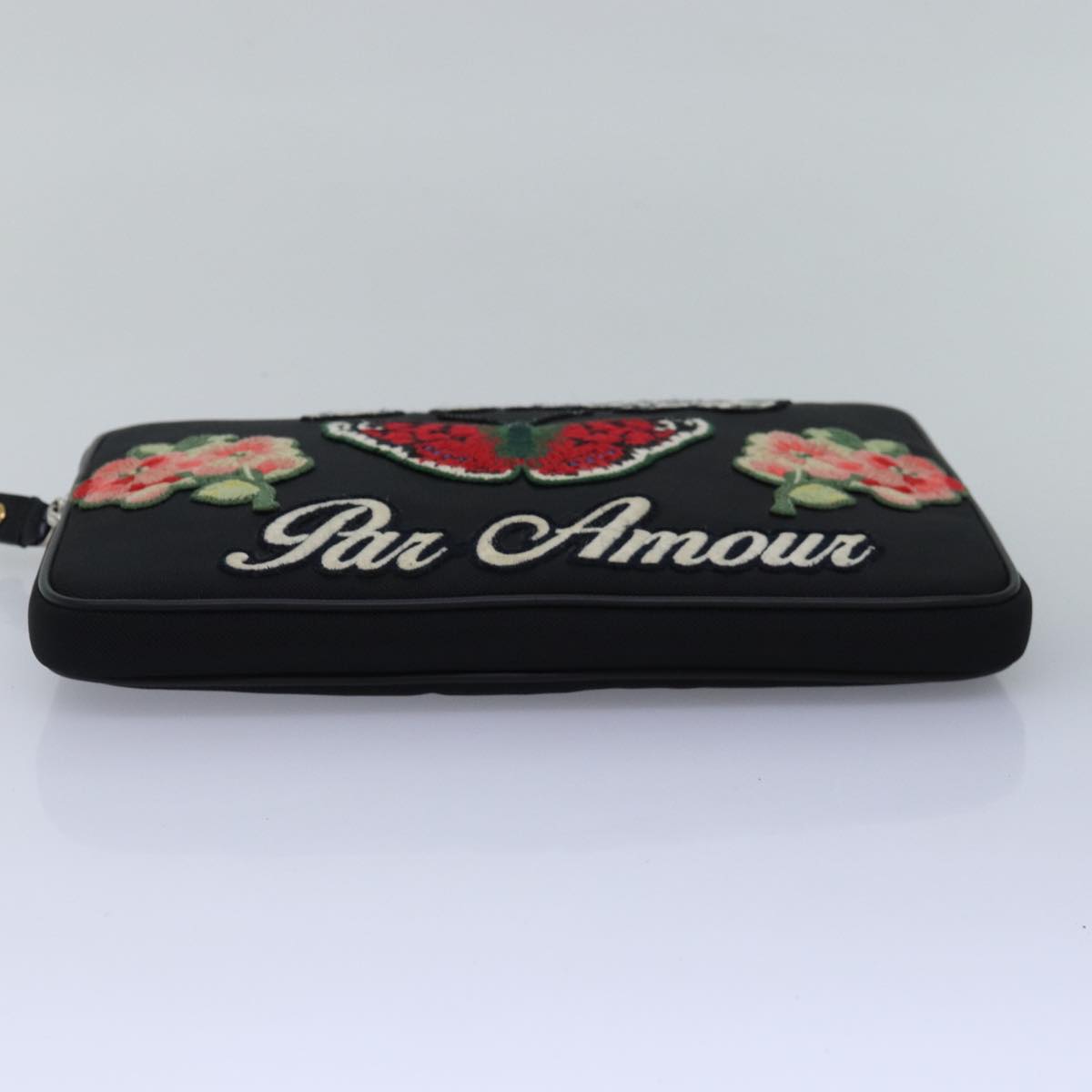 GUCCI Clutch Bag Canvas Black 473883 bs14950
