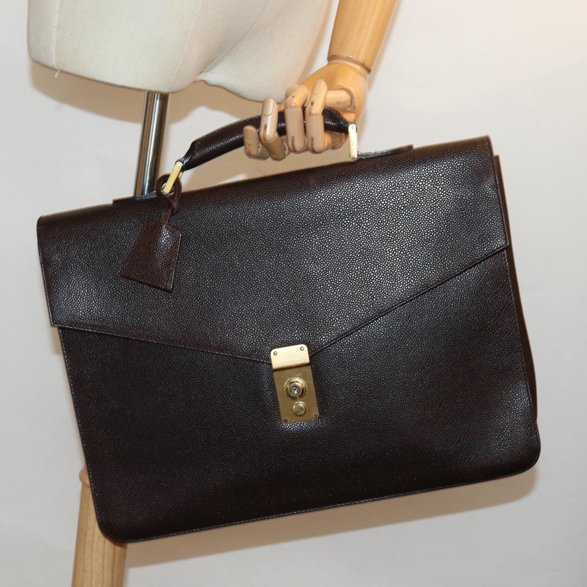 CHANEL Hand Bag Caviar Skin Black CC bs14972