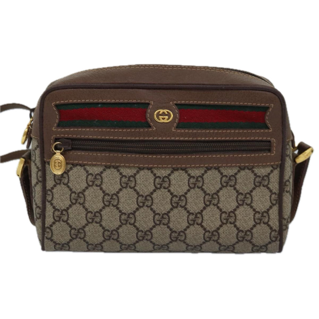 GUCCI GG Supreme Web Sherry Line Shoulder Bag PVC Beige 001 50 6655 bs14987