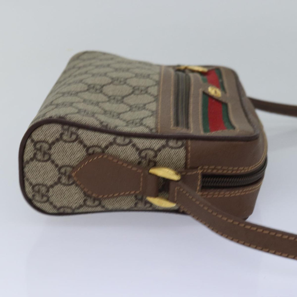 GUCCI GG Supreme Web Sherry Line Shoulder Bag PVC Beige 001 50 6655 bs14987