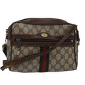 GUCCI GG Supreme Web Sherry Line Shoulder Bag PVC Beige 001 3654 5 bs15002