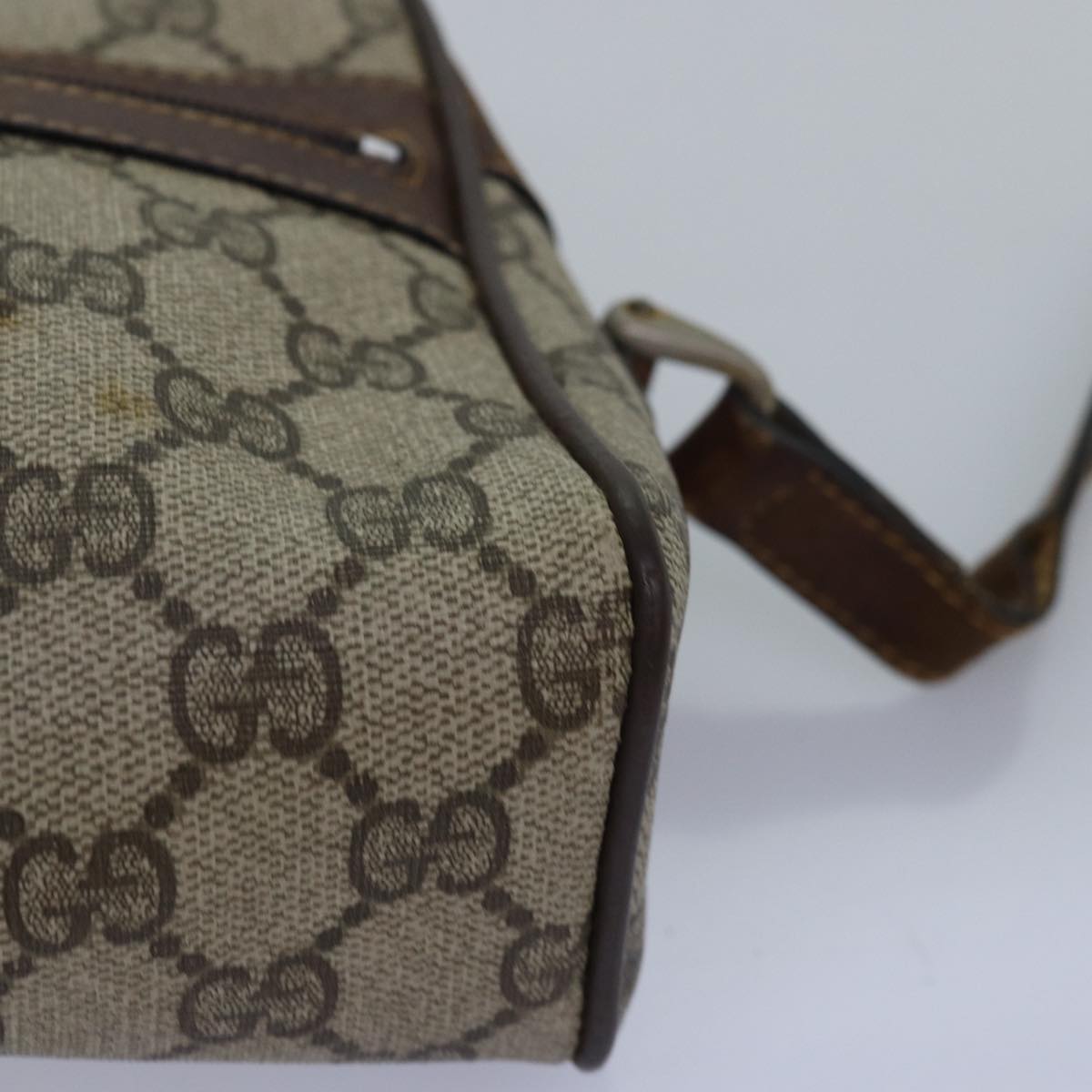 GUCCI GG Supreme Web Sherry Line Shoulder Bag PVC Beige 001 3654 5 bs15002