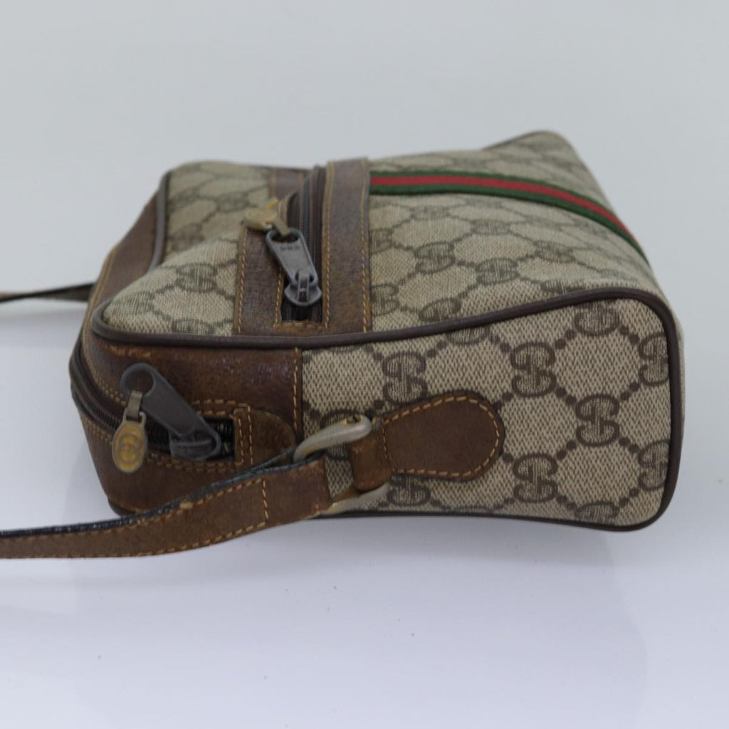 GUCCI GG Supreme Web Sherry Line Shoulder Bag PVC Beige 001 3654 5 bs15002