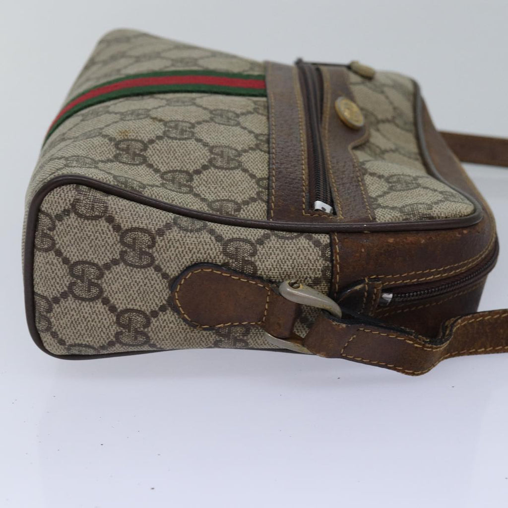 GUCCI GG Supreme Web Sherry Line Shoulder Bag PVC Beige 001 3654 5 bs15002