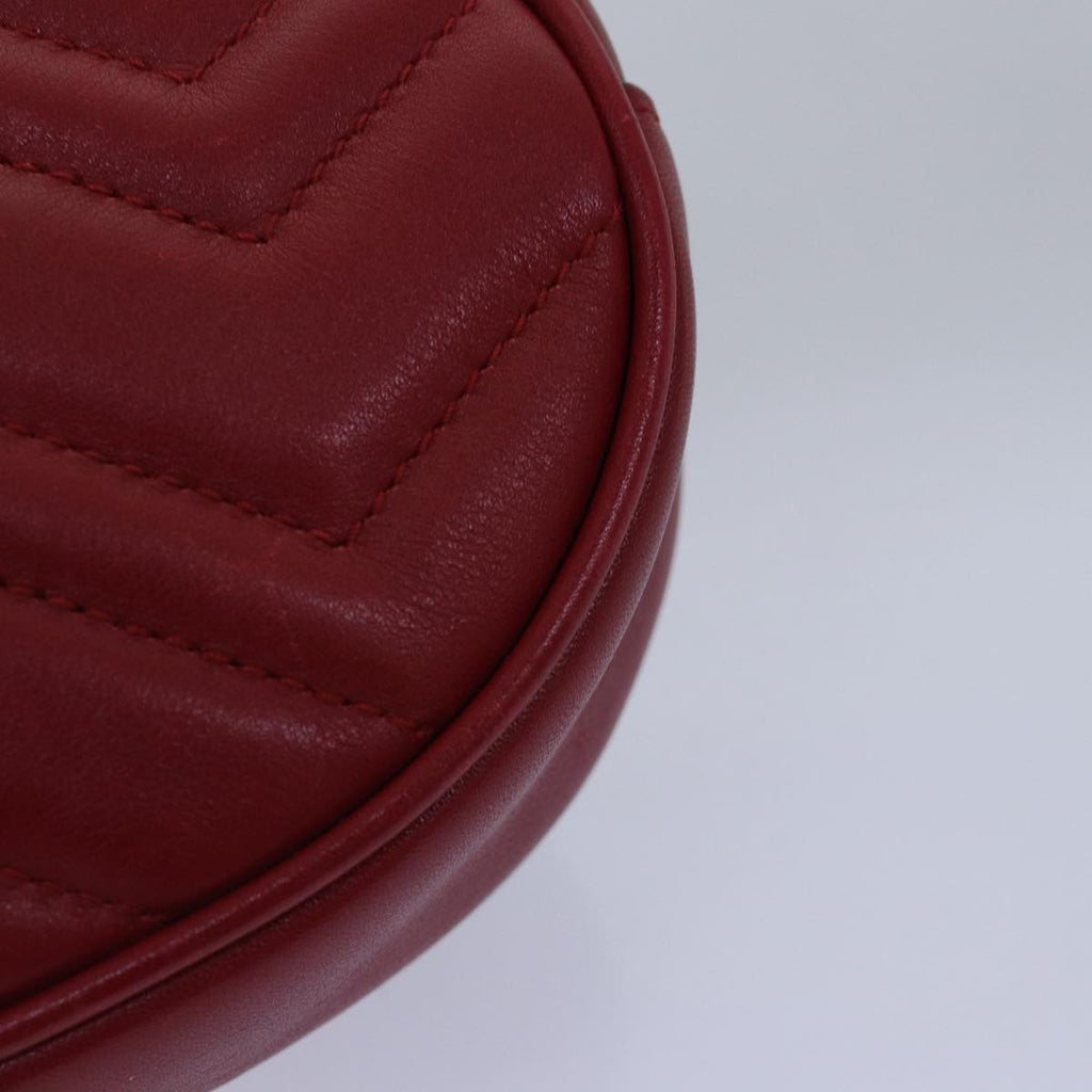 GUCCI GG Marmont Waist bag Leather Red 476434 bs15029