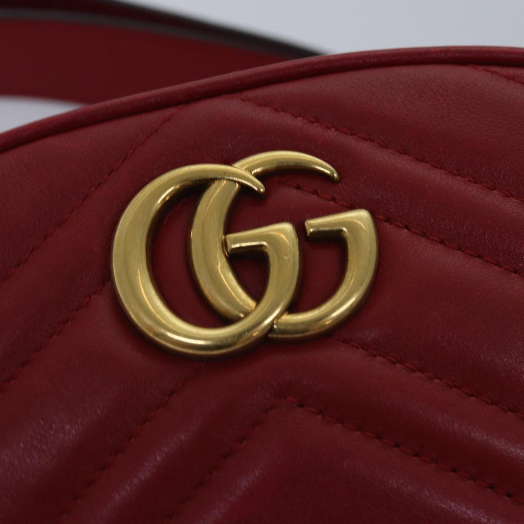 GUCCI GG Marmont Waist bag Leather Red 476434 bs15029